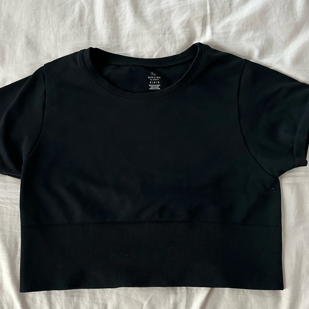 OFFLINE by AERIE Athletic Black Croptop